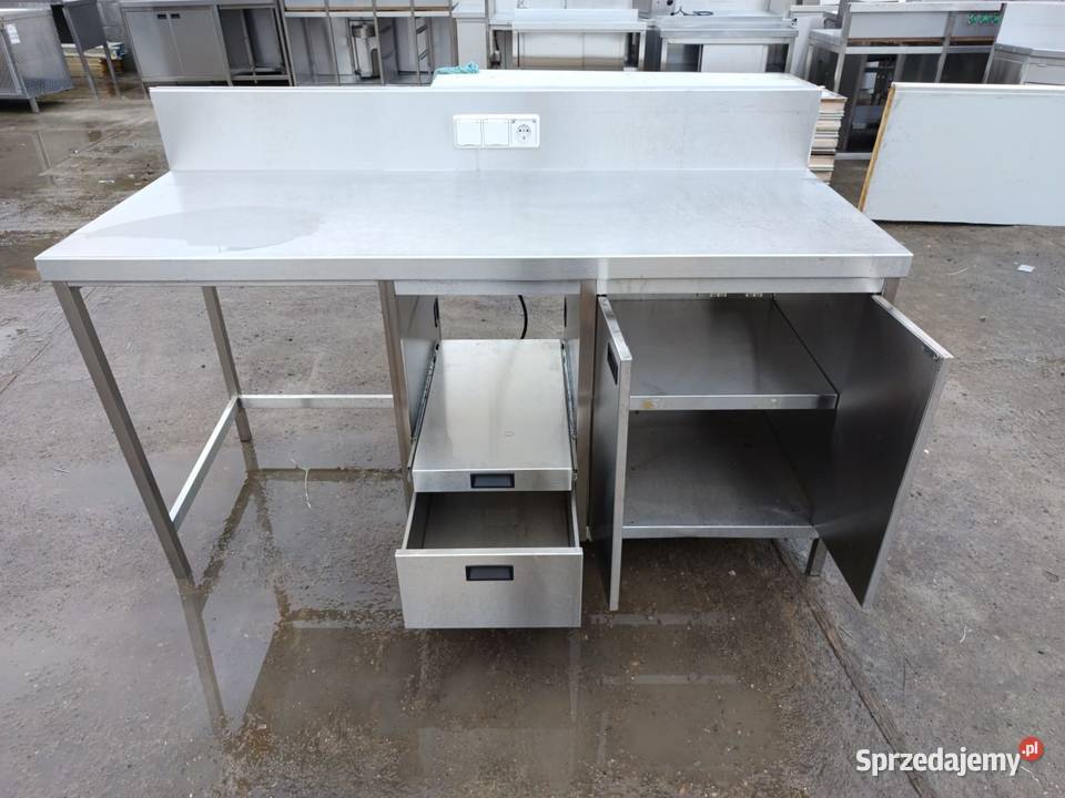 Stół nierdzewny roboczy gastronomiczny z szafka Laskowa