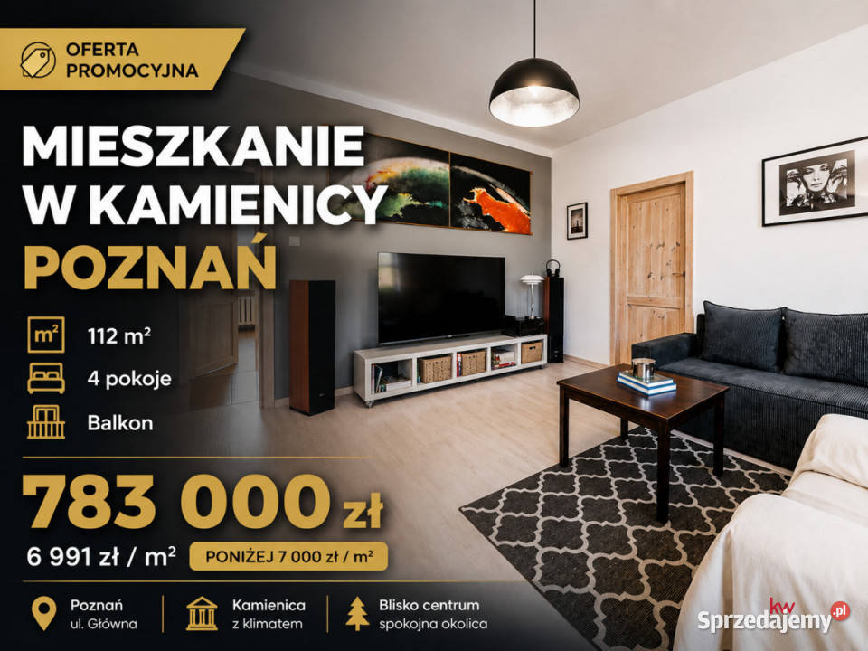 Mieszkanie 115m 4 pokoje Poznań Główna