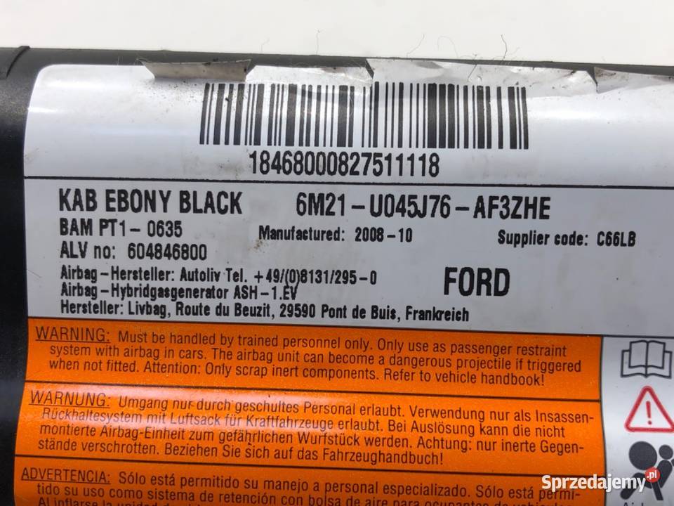 PODUSZKA POWIETRZNA KOLANOWA FORD GALAXY II 0615