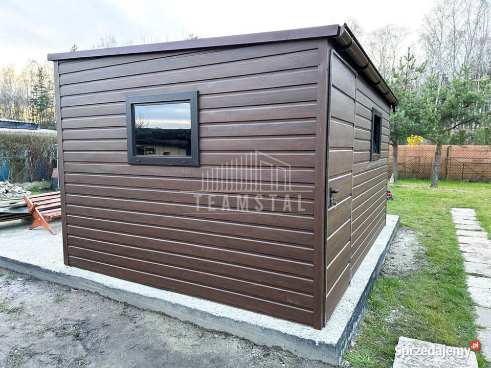 SCHOWEK DOMEK OGRODOWY 4x3 m spad w przód drzwi