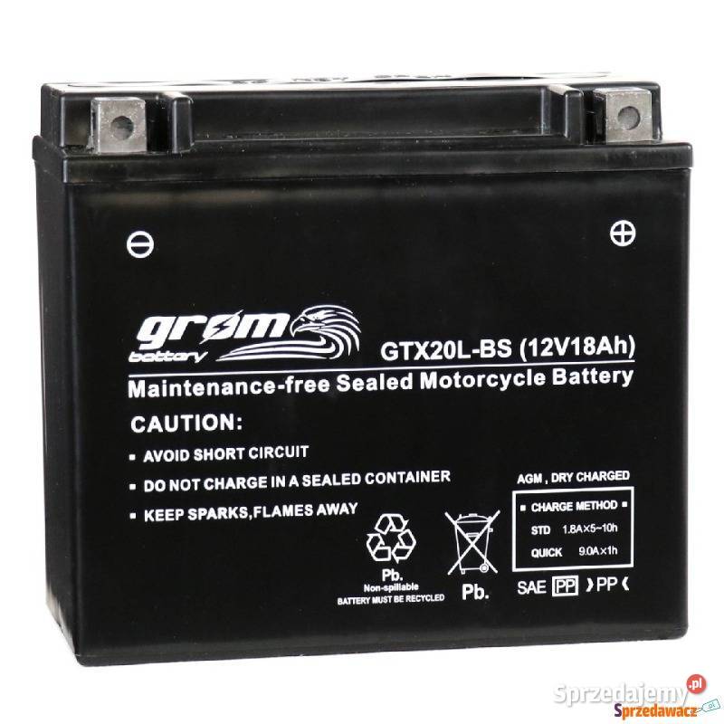 Akumulator motocyklowy Grom GTX20LBS 12v 18Ah Akumulatory motocyklowe Łomża