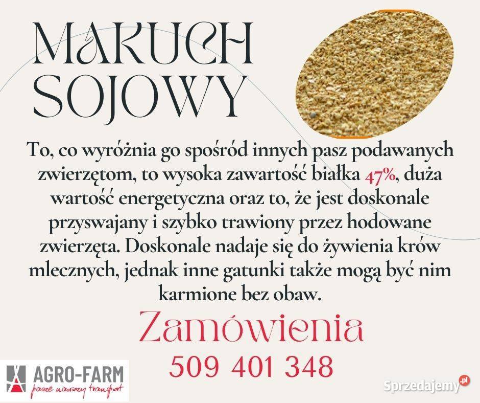 ŚRUTA SOJOWA RZEPAKOWA WYSŁODKI MAKUCH Poryte sprzedam