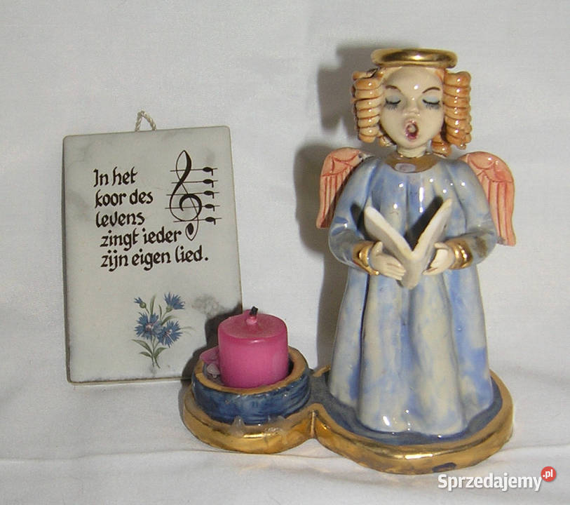 świecznik śpiewający aniołMD Porcelana i szkło dolnośląskie