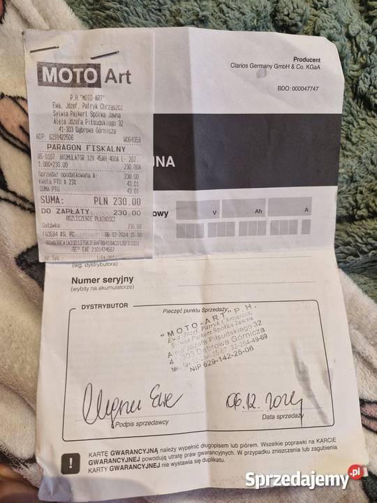 Akumulator 45ah 400 A na gwarancji Mierzęcice