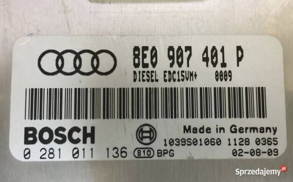 KOMPUTER STEROWNIK SILNIKA AUDI A4 B6 25 TDI osobowe Działoszyce
