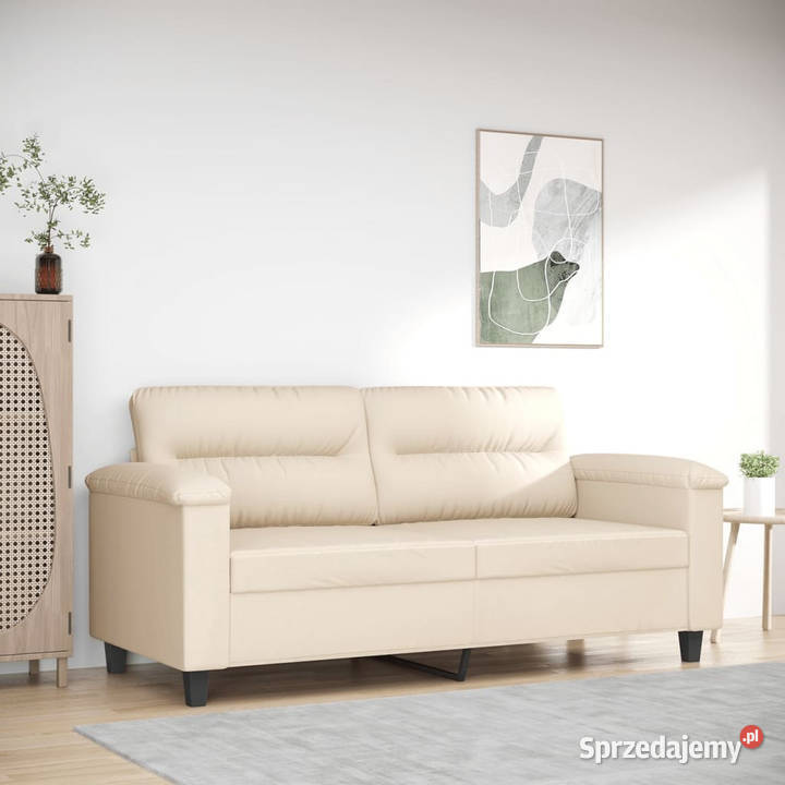 Sofa 2osobowa beżowy 140 tapicerowana mikrofibrą sprzedam