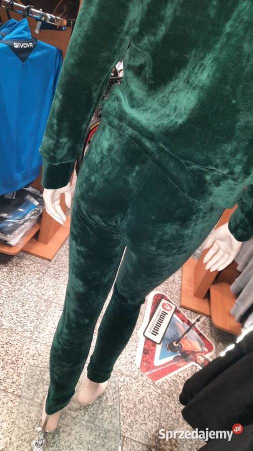 Dres welurowy ciemna zieleń S M XL XXL XXXL Pozostałe Dębica