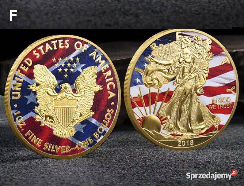 Monety pamiątkowe repliki w kolorze złotym 6 Antyki, Sztuka, Kolekcje Głuchołazy