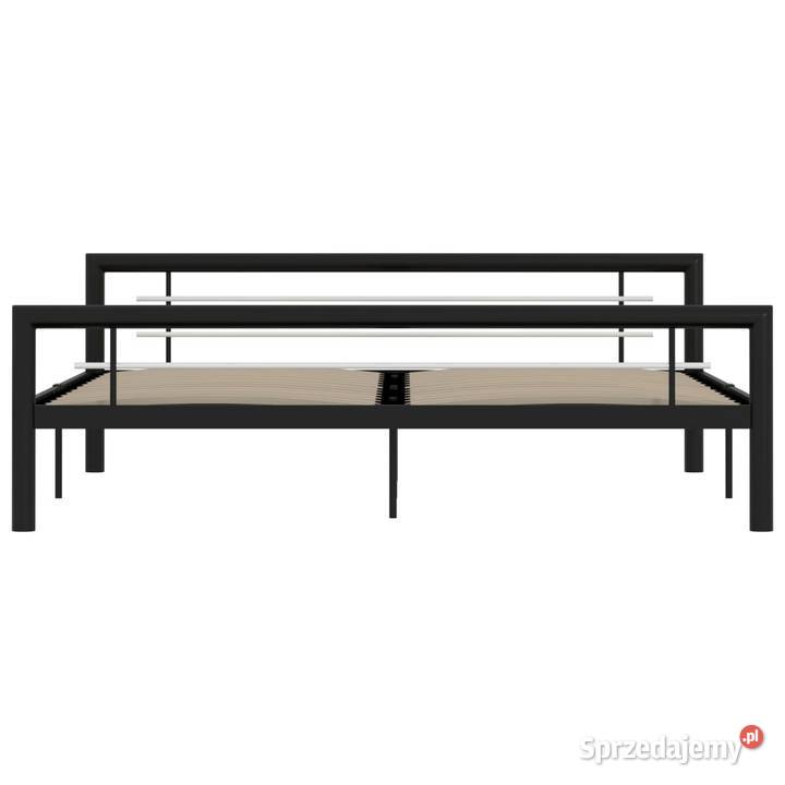 vidaXL Rama łóżka czarnobiała metalowa 180x200 Ramy i stelaże Warszawa