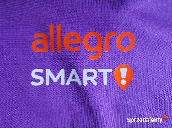 fioletowa kamizelka ostrzegawcza z logo Allegro