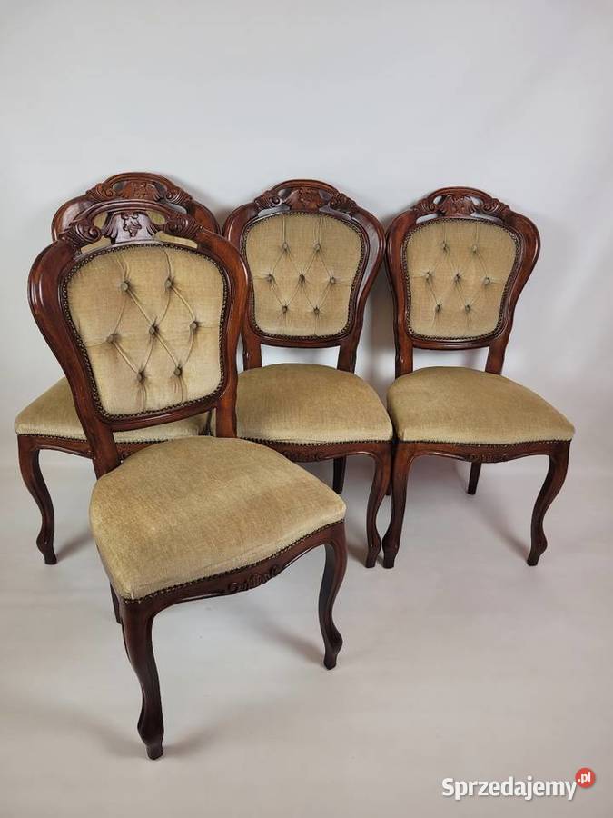 Komplet krzeseł barokowych 4 sztuki 55cm Krzesła Białogard