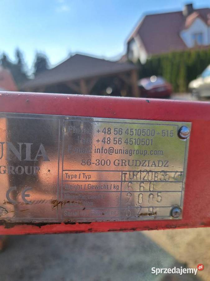 Pług Unia Tur 41 z 2005r oryginał super stan nieuszkodzony Parczew sprzedam