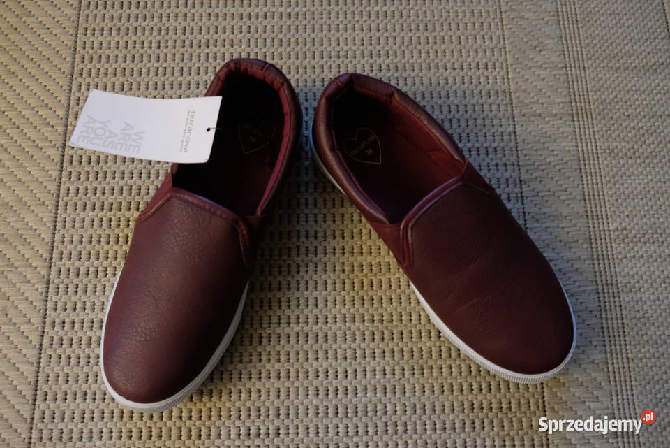 Burgundowe trampki tenisówki buty slip on sprzedam