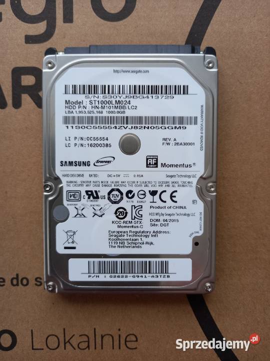 Dysk do laptopa 1TB SATA 25cala ST1000LM024