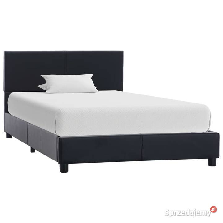 vidaXL Rama łóżka czarna sztuczna skóra 90 x 200 Dom i Ogród mazowieckie Warszawa