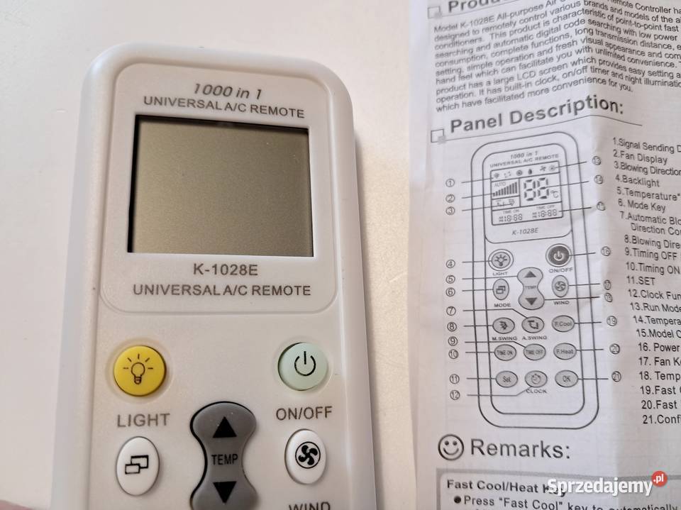 Pilot do klimatyzacji uniwersalny programowany Pozostałe Kraków