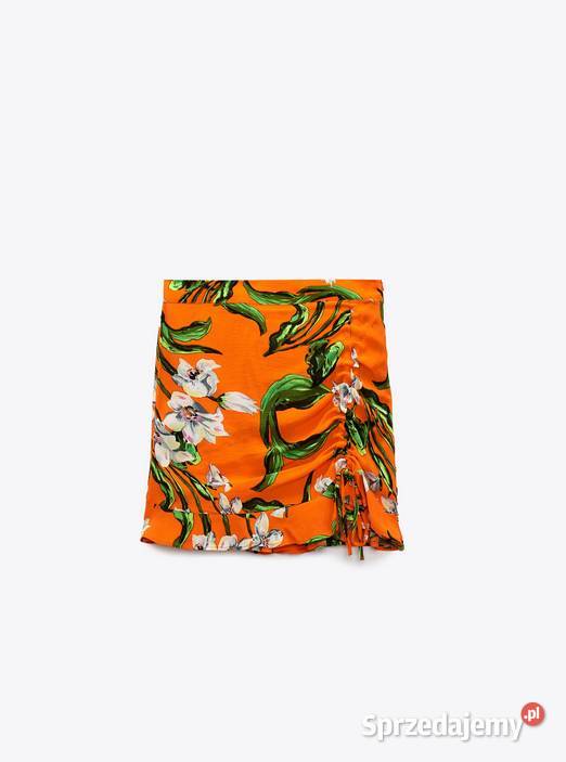 ZARA SPÓDNICO SPODENKI MINI Z NADRUKIEM ŚCIĄGACZ Rozmiar 36(S) Kalisz