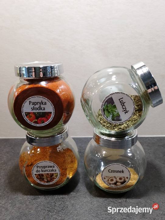 Słoiczki szklane na przyprawy z metalową Warszawa