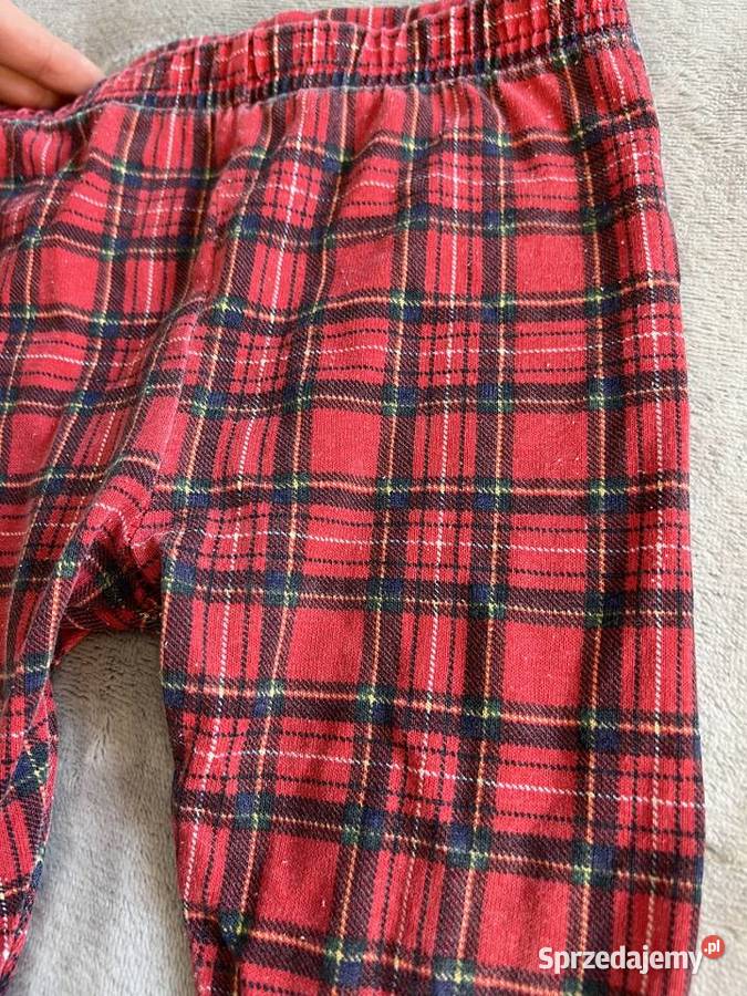 Legginsy getry czerwone w kratę kratkę Jasło