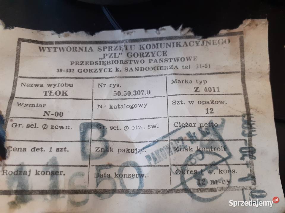 Sprzedam tłoki Sierzchów sprzedam