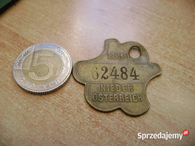 Starocie z PRL PSY Psi numerek z Austrii z 1899 Gdynia sprzedam