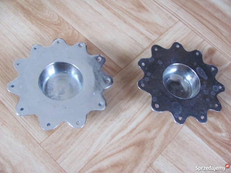 świeczniki metalowe na wkłady komplet 2 sztuk Zamość