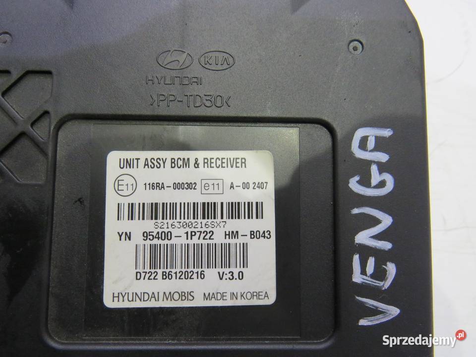 MODUŁ STEROWNIK BCM KIA VENGA 14 CRDI 954001P722