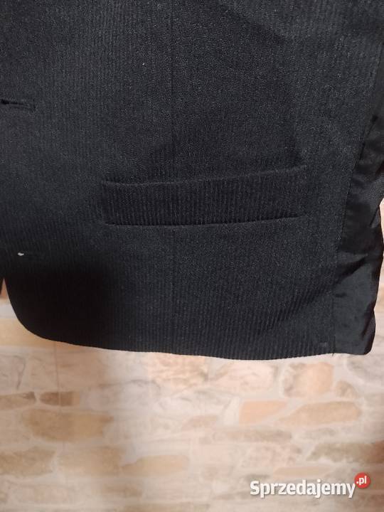 SM Czarna prążkowana kamizelka garniturowa z Kraków