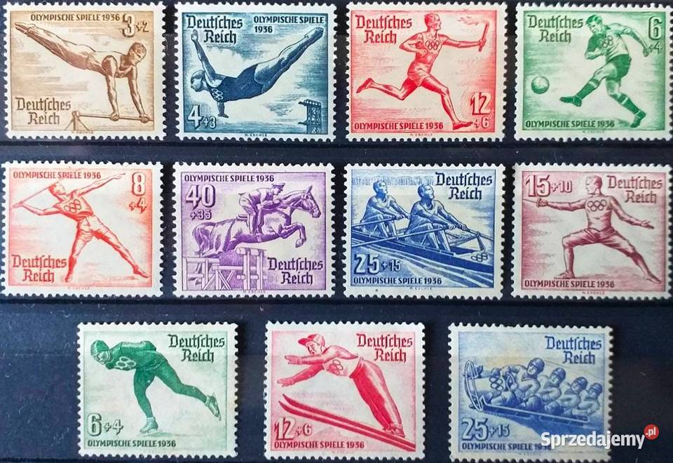Niemcy 1936 DWIE KOMPLETNE SERIE OLIMPIJSKIE Człuchów