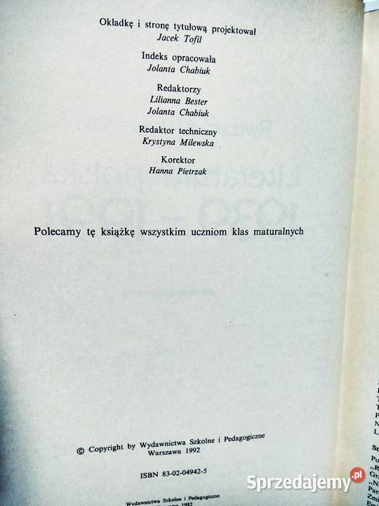 Literatura polska Matuszewski polskie Warszawa