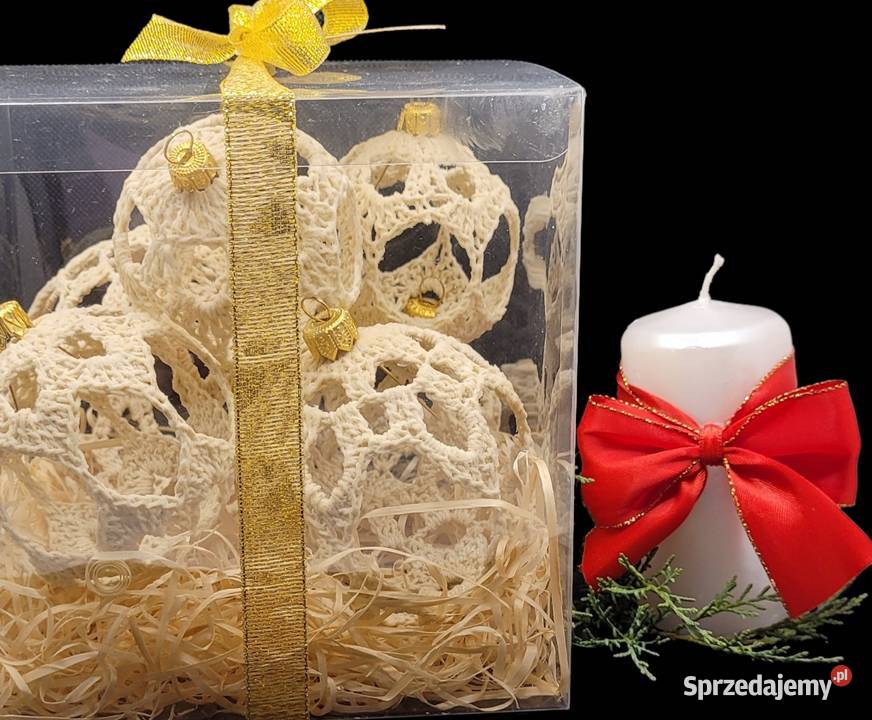Bombki ażurowe ręcznie wykonane kpl6 małopolskie Krzywaczka