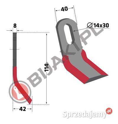 Nóż Y HYM01 do kosiarek bijakowych Hymach Chmielniki