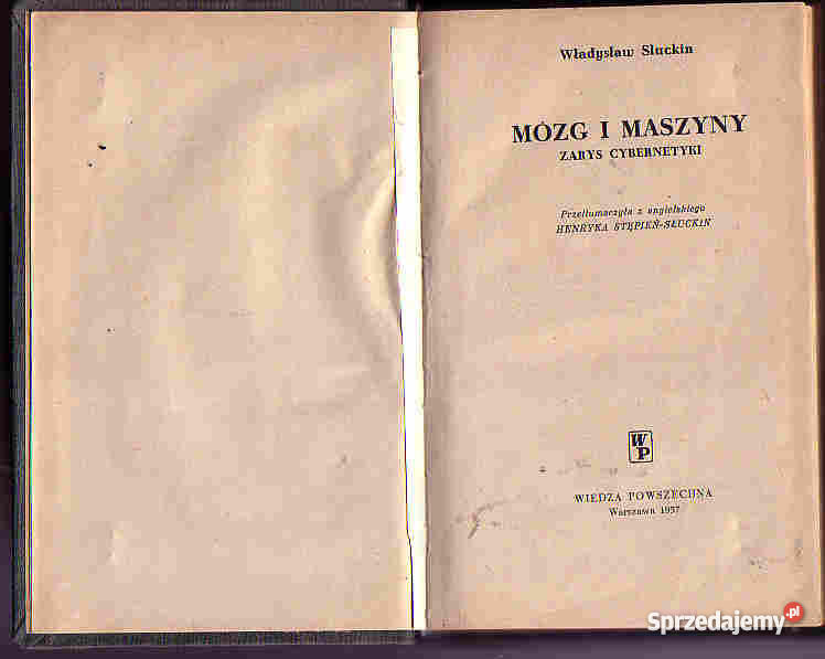 3469 MÓZG I MASZYNY ZARYS CYBERNETYKI WŁADYSŁAW małopolskie Czyrna