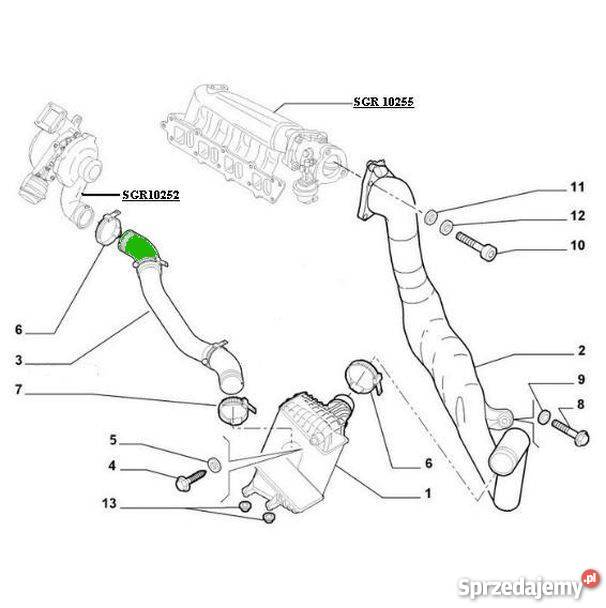 RURA INTERCOOLERA FIAT STILO 46808669 51718041 turbosprężarki Bielsko-Biała