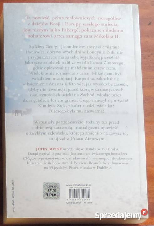 John Boyne W cieniu Pałacu Zimowego trochę Piotrków Trybunalski sprzedam