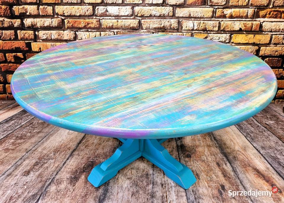 Stolik kawowy okrągły stolik dębowy stolik 48cm