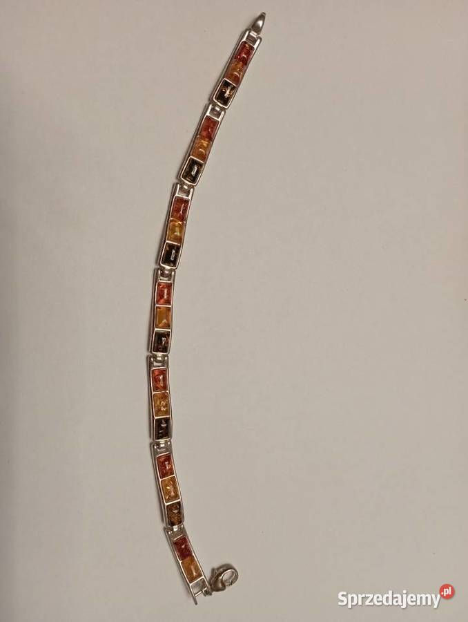 Bransoletka ze srebra z bursztynami Radom