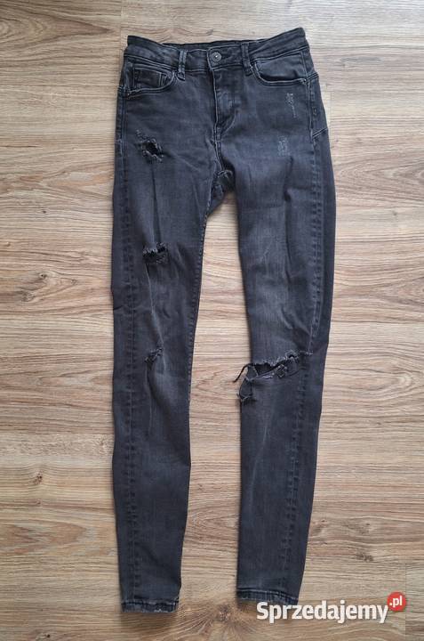 Jeansy wysoki stan Bershka 36 ciemne z Kraków
