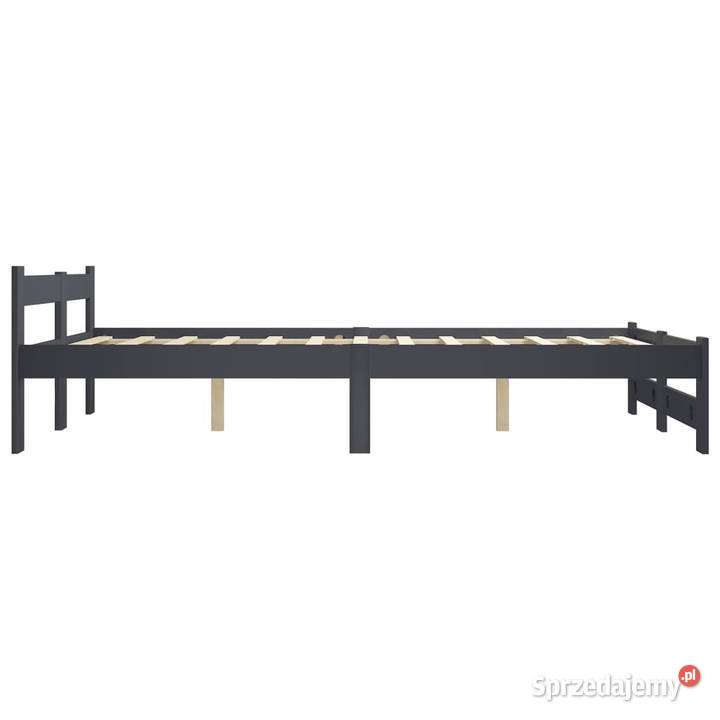 Rama łóżka ciemnoszara lite drewno sosnowe 160 x 55cm Warszawa