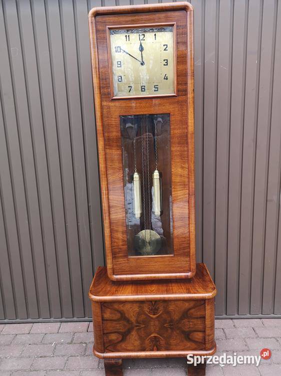 Zegar ArtDeco Stojący Orzech Stary Antyk Swarzędz