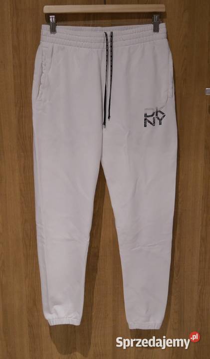 DKNY świetne spodnie dresowe 36 S biały