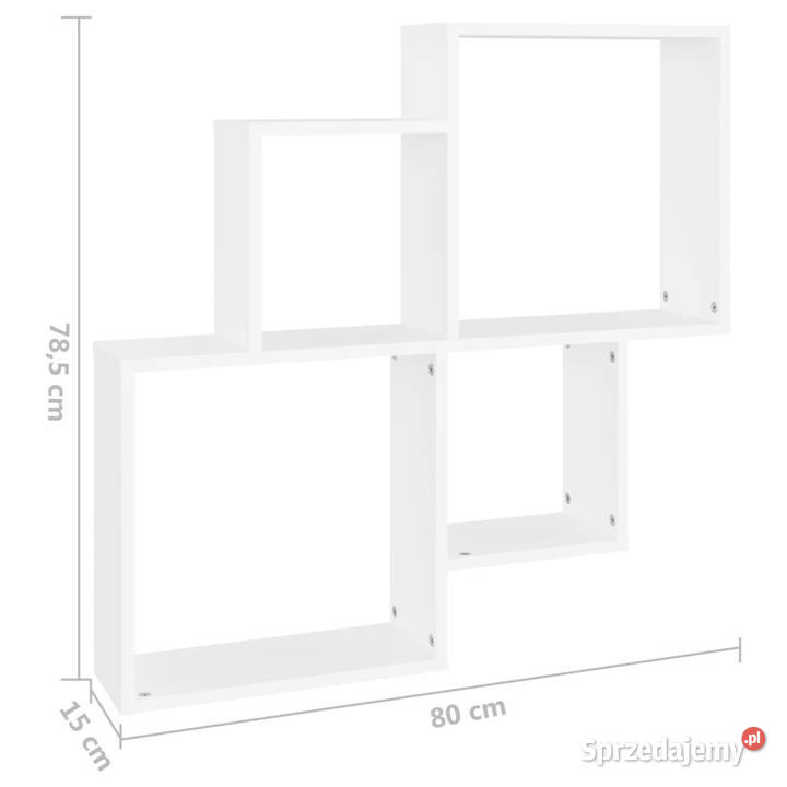 Półka ścienna kostki biała 80x15x785 materiał Warszawa sprzedam