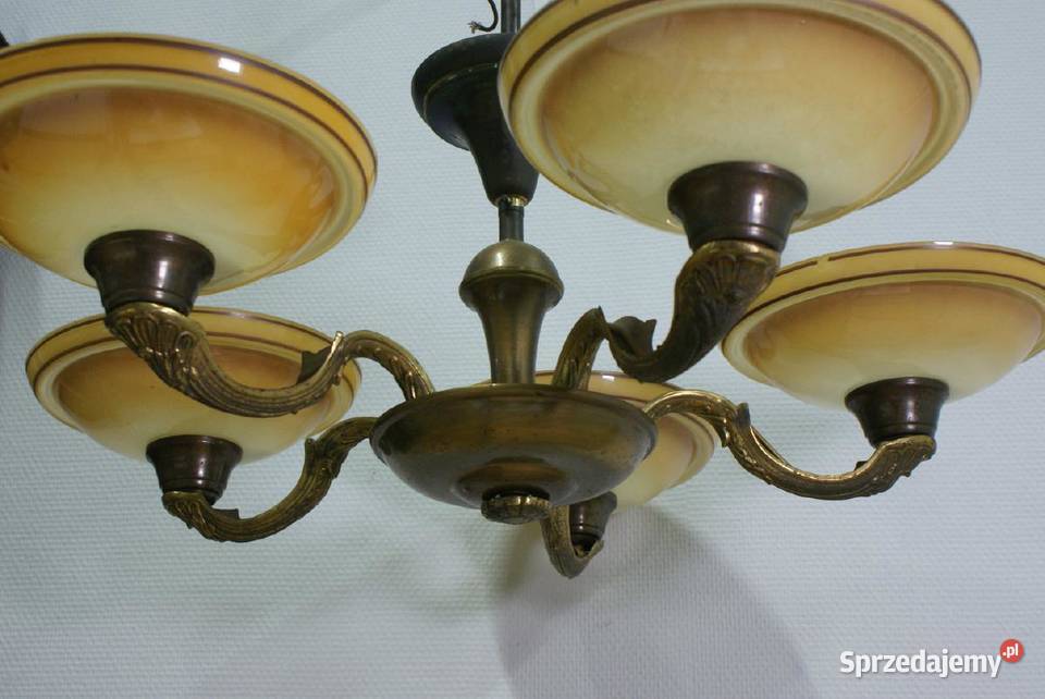 lampa wisząca sufitowa mosiądz ze szklem 527 Szczecin sprzedam