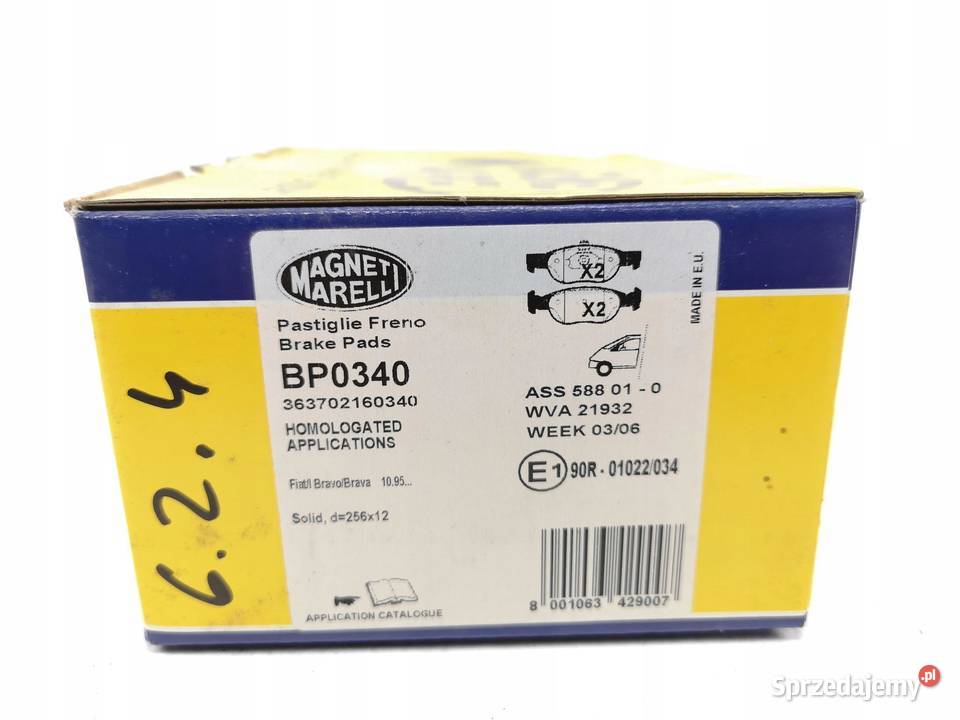 KLOCKI HAMULCOWE PRZÓD MAGNETI FIAT BRAVA 95 osobowe