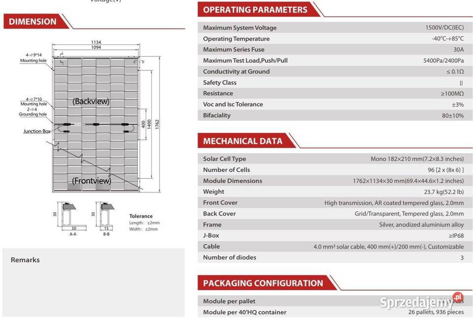 Paleta 36 Panel Jetion 450W JT450SNt B Dual sprzedam