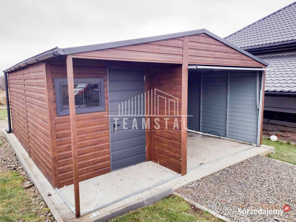 GARAŻ BLASZANY 5m x 6m dwuspad Brama drzwi TS235 samodzielny