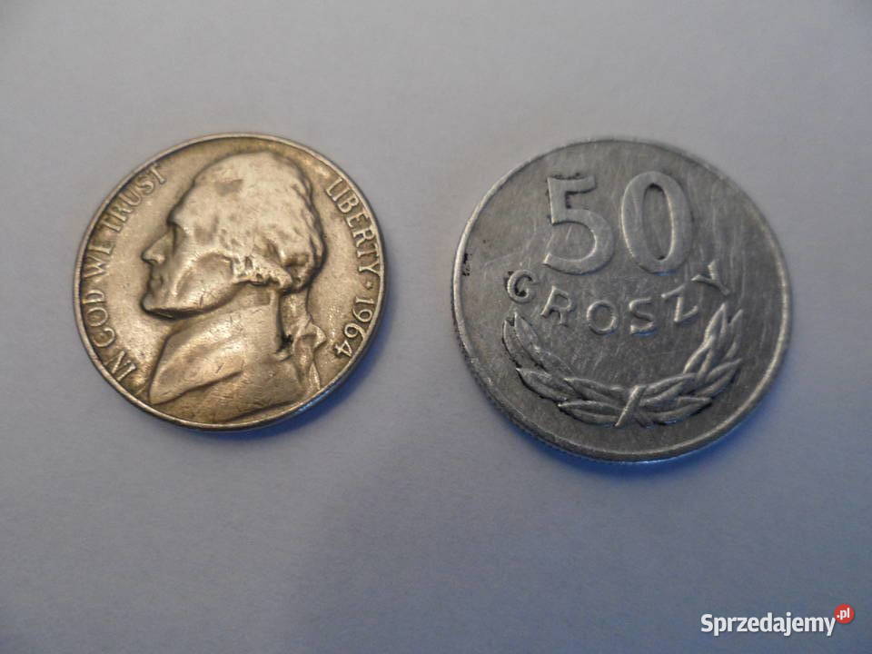 monety  moneta USA 1964 r i moneta POLSKA 1985 r