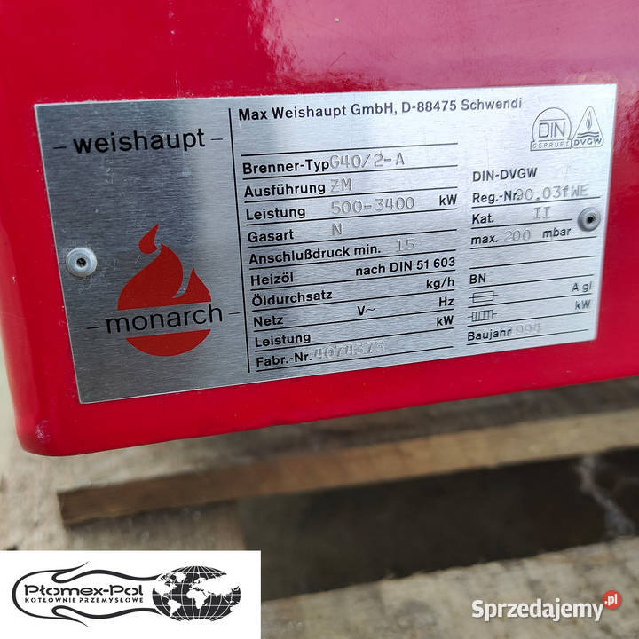 Palnik Gazowy Przemysłowy Weishaupt G402A ZM