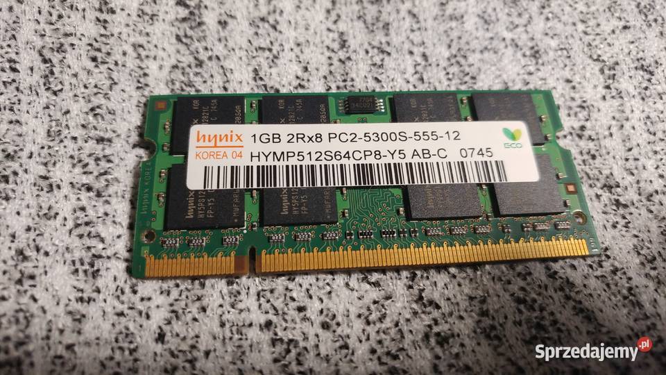Pamięć do laptopa Hynix DDR2 1 GB 2Rx8PC2 łódzkie Opoczno sprzedam