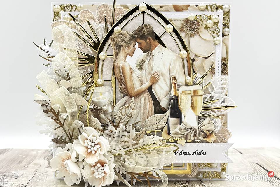 Pamiątka Ślubu Kartka 3D Rękodzieło Gorzów Wielkopolski